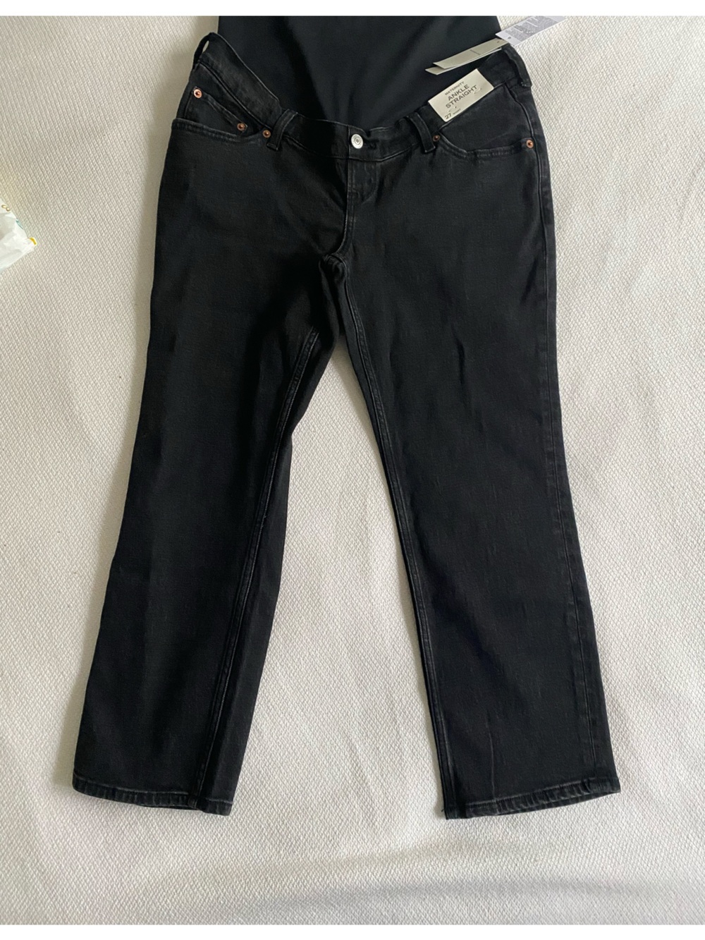 Abercrombie & Fitch Black Maternity Ankle Straight Cropped Jeans